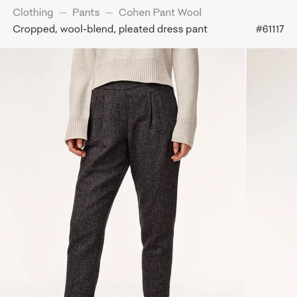Aritzia Cohen Cropped Pant Wool